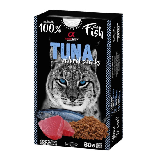 Ласощі для котів Alpha Spirit Cat Tuna Natural Snacks з тунцем 80 г (8436586311803)