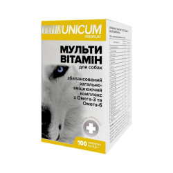 Вітаміни для собак Unicum PREMIUM мультивітамін 100 табл. (4820150201869)