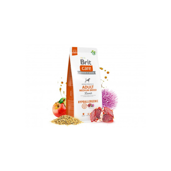 Сухий корм для собак Brit Care Dog Hypoallergenic Adult Medium Breed гіпоалергенний з ягням 3 кг (8595602559022)