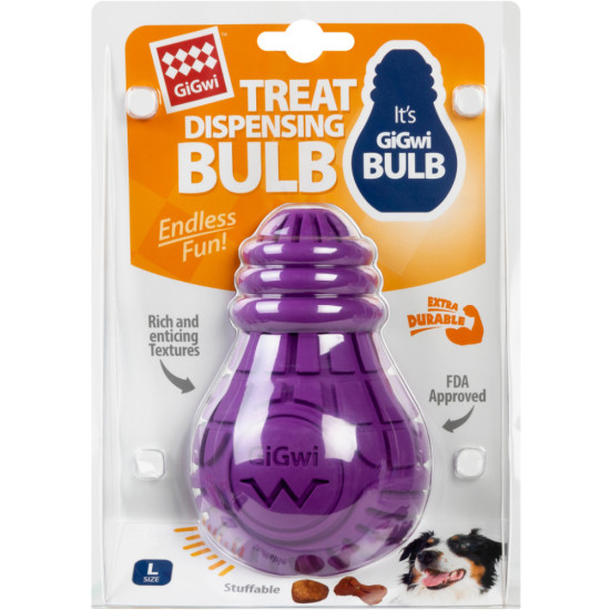 Іграшка для собак GiGwi Bulb Rubber Лампочка гумова L фіолетова (2338)