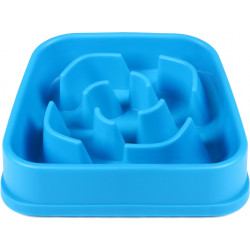 Посуд для собак Dexas Силіконова квадратна миска Slow Maze Feeder для повільного годування 1.44 л блакитна (0084297309749)