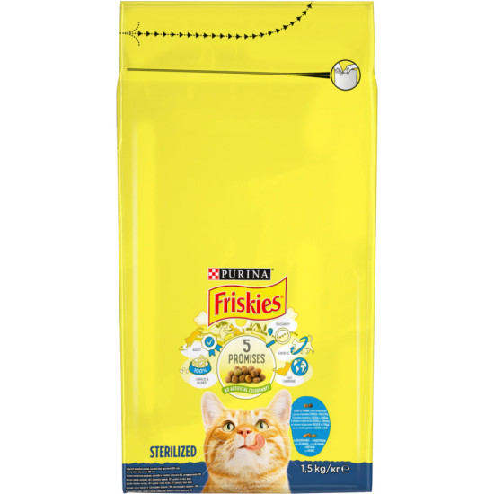 Сухий корм для кішок Purina Friskies Sterile з лососем і овочами 1.5 кг (7613033002458)