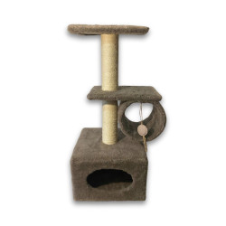 Дряпка (кігтеточка) для котів Природа Саванна з барабаном 38x38x90 см капучино (4823082442645)