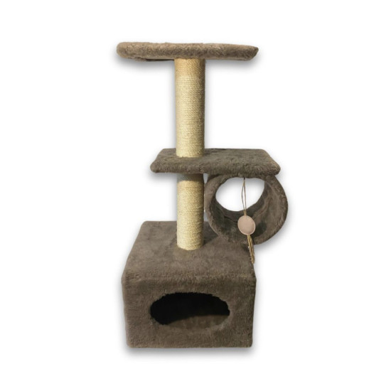 Дряпка (кігтеточка) для котів Природа Саванна з барабаном 38x38x90 см капучино (4823082442645)