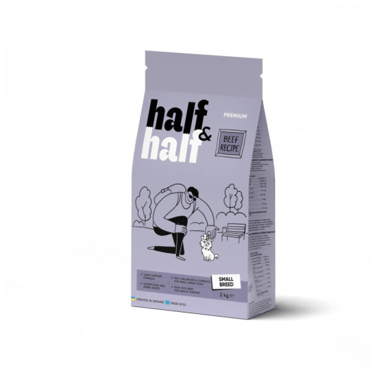 Сухий корм для собак Half&Half для маленьких порід з яловичиною 2 кг (4820261920727)