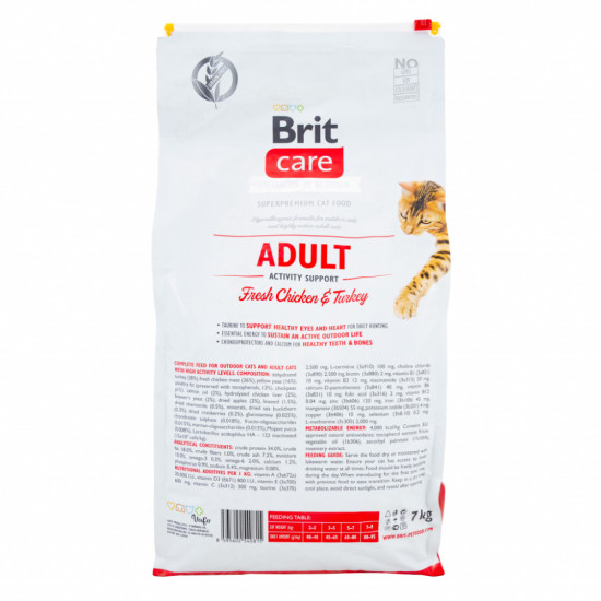 Сухий корм для кішок Brit Care Cat GF Adult Activity Support 7 кг (8595602540815)