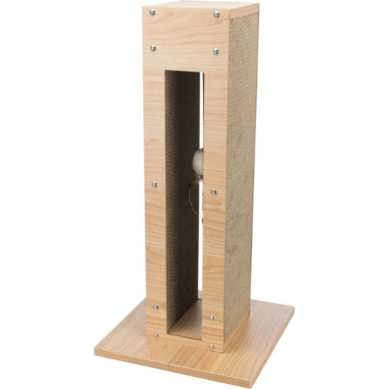 Дряпка (кігтеточка) для котів Trixie з іграшкою на мотузці 62 см світло-коричнева (4011905480220)