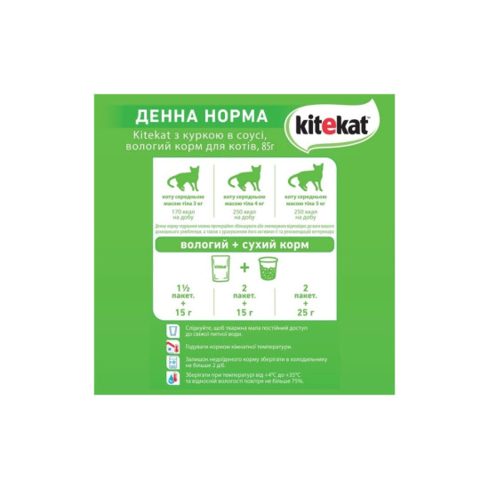 Вологий корм для кішок Kitekat з куркою в соусі 85 г (5900951307355)