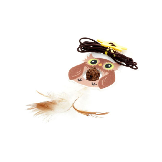 Іграшка для котів Hippie Pet Сова з мотузкою коричнева 2 м (HIPCT2401060RU)