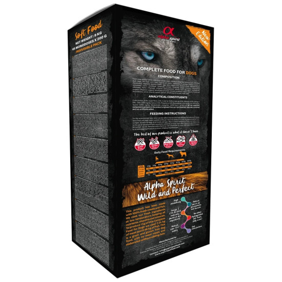Напіввологий корм для собак Alpha Spirit Semi-Moist Multi-protein Box 9 кг + консерва (8436586310134)