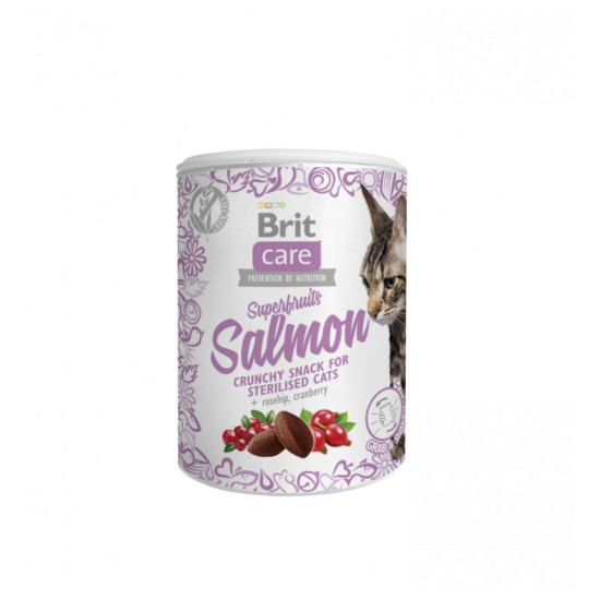 Ласощі для котів Brit Care Cat Snack Superfruits Salmon 100 г (8595602521449)