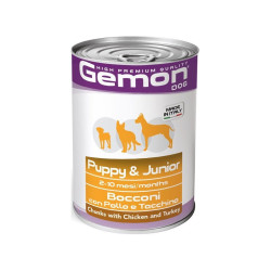 Консерви для собак Gemon Dog Wet Puppy&Junior шматочки з куркою и індичкою 415 г (8009470387866)