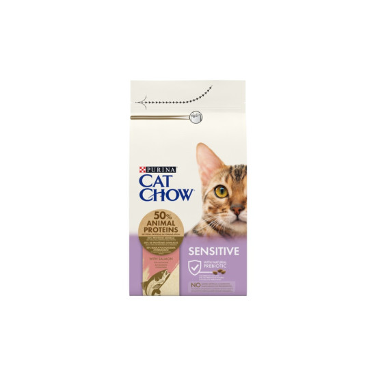 Сухий корм для кішок Purina Cat Chow Sensitive з лососем 15 кг (7613035394902)