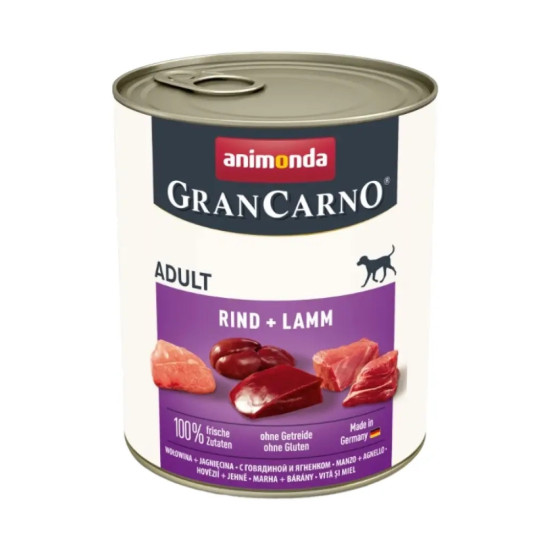 Консерви для собак Animonda GranCarno Adult Beef + Lamb 800 г (4017721827423)