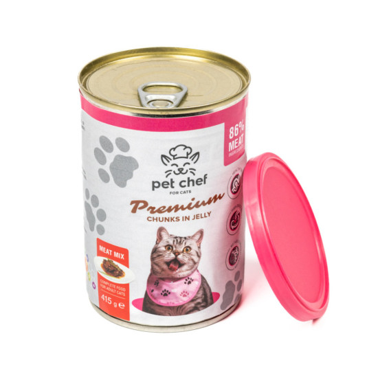 Вологий корм для кішок Pet Chef М'ясний мікс 415 г (4820255193571)