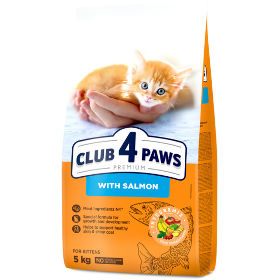 Сухий корм для кішок Club 4 Paws Premium для кошенят з лососем 5 кг (4820215369480)