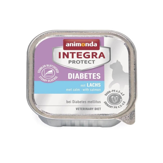 Вологий корм для кішок Animonda Integra Protect Diabetes при діабеті з лососем (4017721866880)