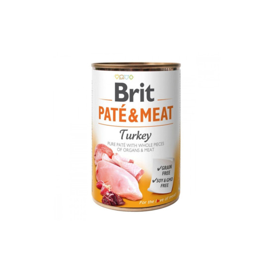 Вологий корм для собак Brit Care Pate and Meat для дорослих собак з індичкою (8595602557479)