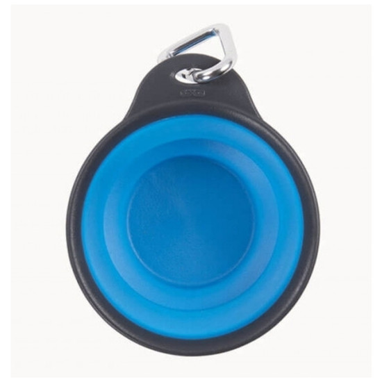 Посуд для собак Dexas Дорожня складна миска Тревел Кап з карабіном мала 240 мл (блакитна) (0084297309145)