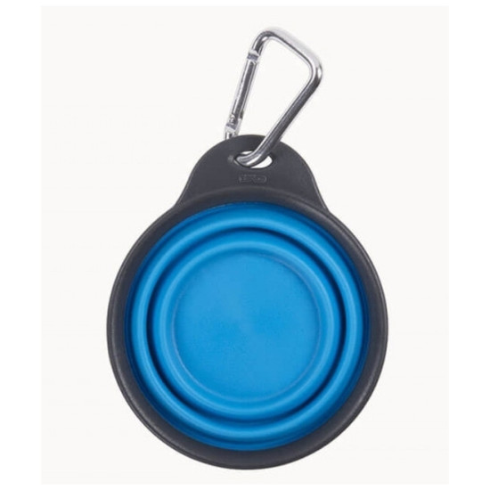 Посуд для собак Dexas Дорожня складна миска Тревел Кап з карабіном мала 240 мл (блакитна) (0084297309145)