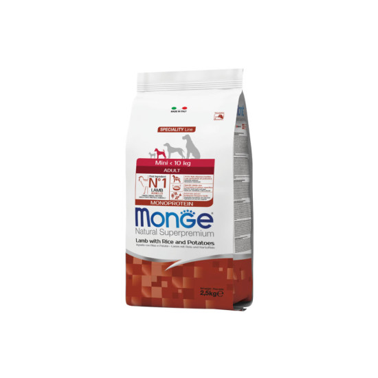 Сухий корм для собак Monge Dog Mini Adult зі смаком ягняти 2.5 кг (8009470011549)
