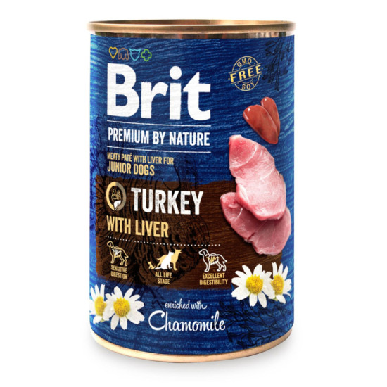 Вологий корм для собак Brit Premium by Nature з індичкою (8595602561803)