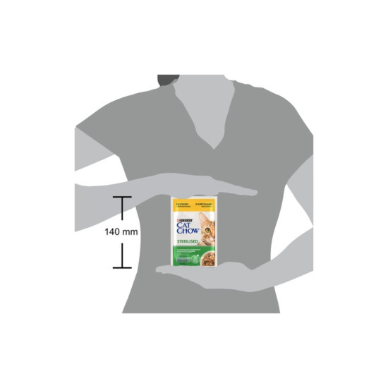 Вологий корм для кішок Purina Cat Chow Sterilised з куркою та баклажанами в желе 85г (7613037025644)