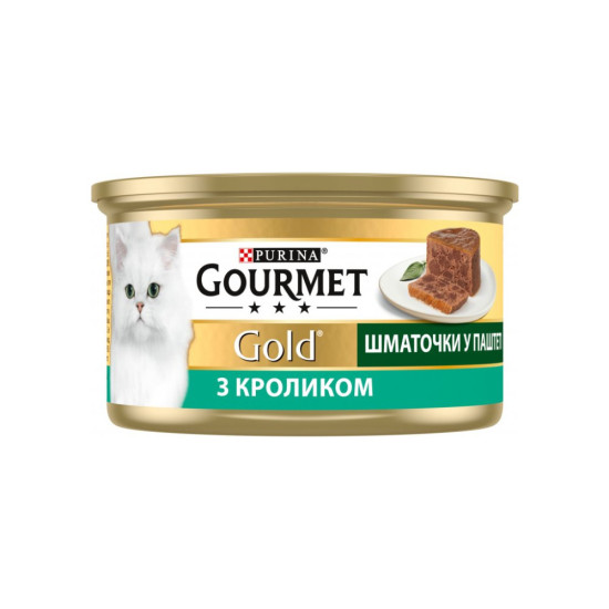 Паштет для котів Purina Gourmet Gold. З кроликом. Шматочки в паштеті 85 г (7613033706271)