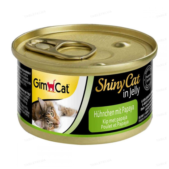 Консерви для котів GimCat Shiny Cat З куркою та папайєю 70 г (4002064413587)