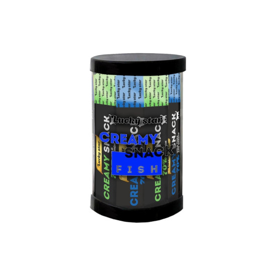 Ласощі для котів Lucky Star Мікс лагідного рибного пюре у стіках лосось-тунець 24 шт (4821234762498)