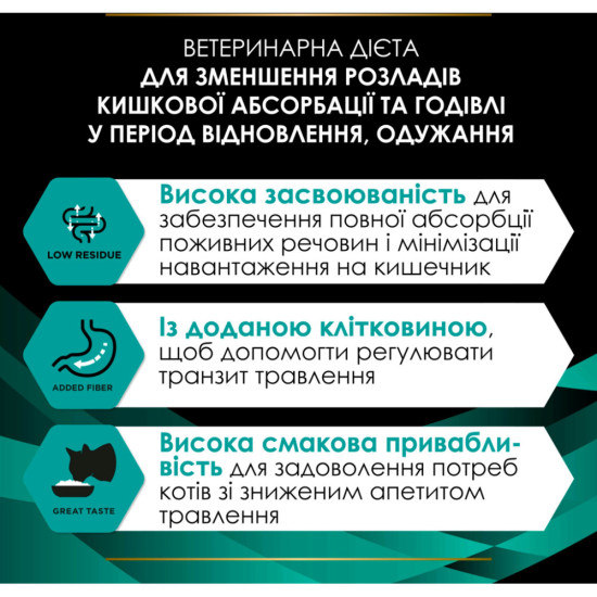 Вологий корм для кішок Purina Pro Plan Veterinary Diets EN Gastrointestinal При розладах кишкової абсорбції та годівлі у період відновлення 195 г (8445290093004)
