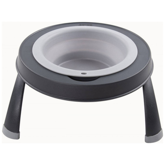 Посуд для собак Dexas Миска одинарна на складній підставці-мала 360 мл світло-сіра (0084297309091)