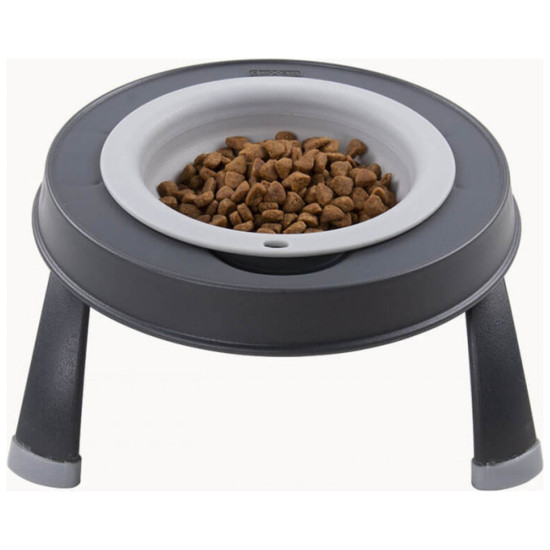 Посуд для собак Dexas Миска одинарна на складній підставці-мала 360 мл світло-сіра (0084297309091)
