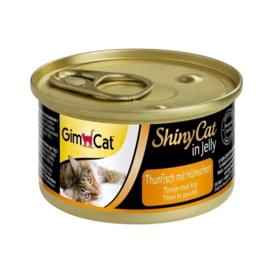 Консерви для котів GimCat Shiny Cat З тунцем та сиром 70 г (4002064414300)
