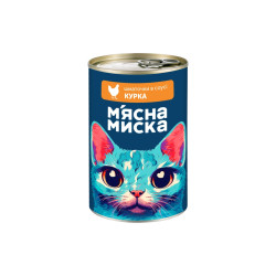 Консерви для котів М'ясна Миска шматочки в соусі з куркою 415 г (4820255192192)