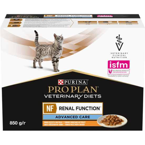 Вологий корм для кішок Purina Pro Plan Veterinary Diets NF Renal Function Advanced Care При патології нирок З куркою 10 x 85 г (7613287873644)