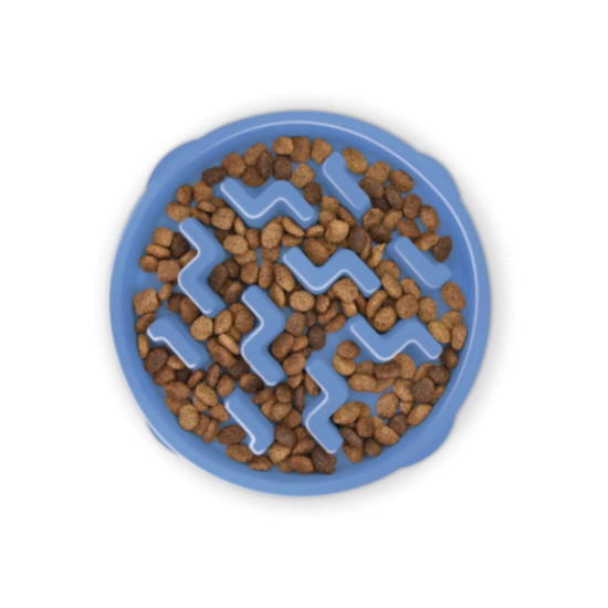 Посуд для собак Outward Hound Миска-лабіринт Fun Feeder Тетріс середня блакитна (0700603678308)