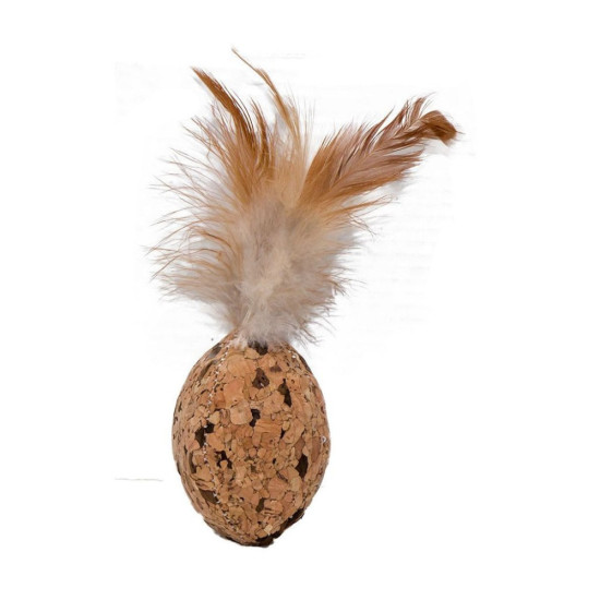 Іграшка для котів Eastland М'яч регбі з мататабі з натуральної пробки 6х4.5 см (6970115703087)