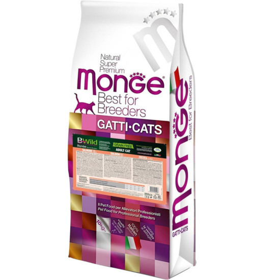 Сухий корм для кішок Monge Cat Bwild Grain Free Лосось 10 кг (8009470005203)
