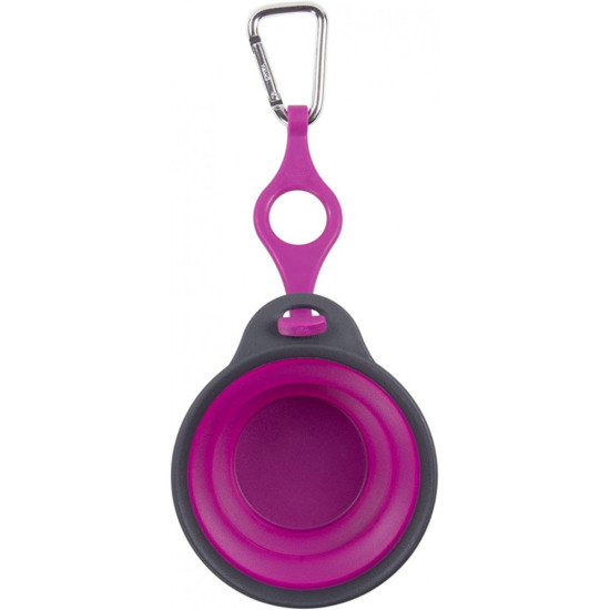Посуд для собак Dexas Дорожня складна миска Тревел Кап з кріпленням на пляшку 240 мл (пурпурна) (0084297308957)