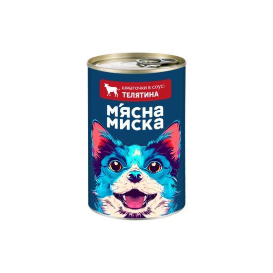 Консерви для собак М'ясна Миска шматочки в соусі з куркою 415 г (4820255192222)