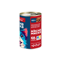 Консерви для собак М'ясна Миска шматочки в соусі з куркою 415 г (4820255192222)