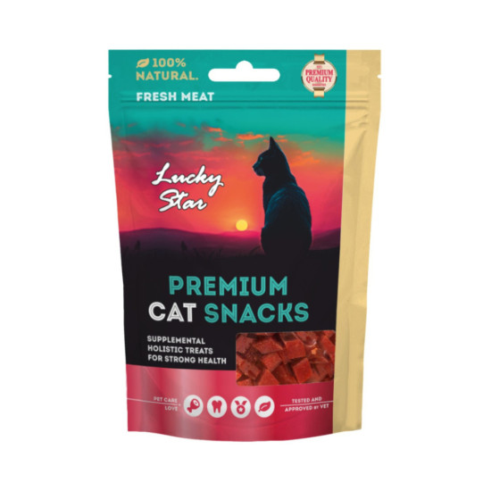 Ласощі для котів Lucky Star М'які кубики з качиного м'яса 65 г (4820281500732)