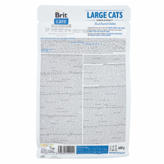 Сухий корм для кішок Brit Care Cat GF Large cats Power and Vitality 400 г (8595602540921)