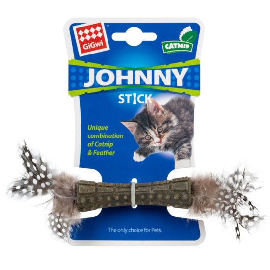 Іграшка для котів GiGwi Catnip Спресована котяча м'ята з пір'ям 8 см (75335)