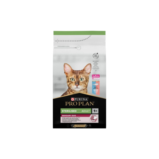 Сухий корм для кішок Purina Pro Plan Sterilised Adult 1+ Savoury Duo Після стерилізації З тріскою та фореллю 1.5 кг (7613036732413)
