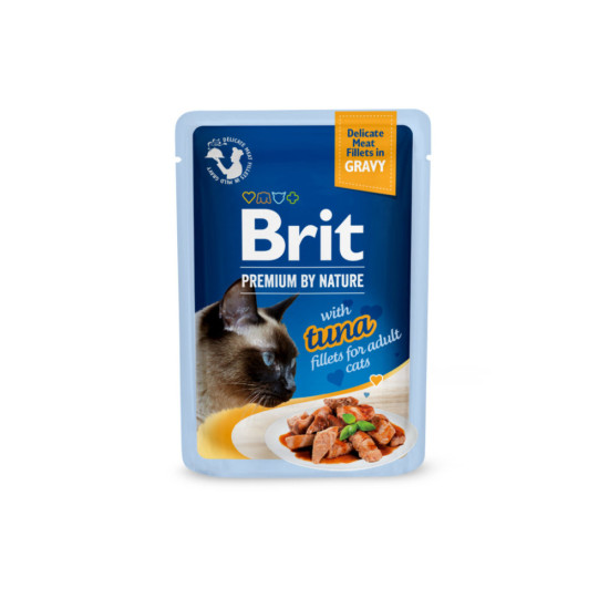 Вологий корм для кішок Brit Premium Delicate Fillets in Gravy Tuna філе в соусі (8595602570577)