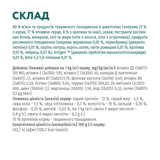 Вологий корм для кішок Optimeal зі смаком кролика в білому соусі 85 г (4820083905476)