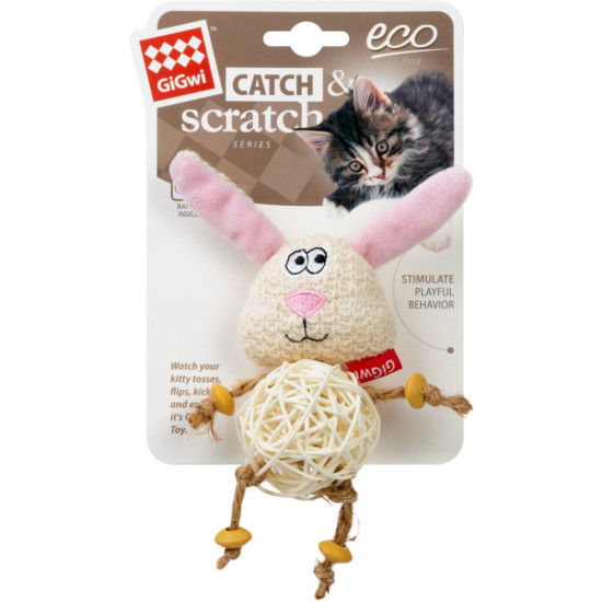 Іграшка для котів GiGwi Catch&scratch Зайчик 10 см (2344)