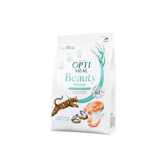 Сухий корм для кішок Optimeal Beauty Fitness беззерновий на основі морепродуктів 4 кг (4820215366045)